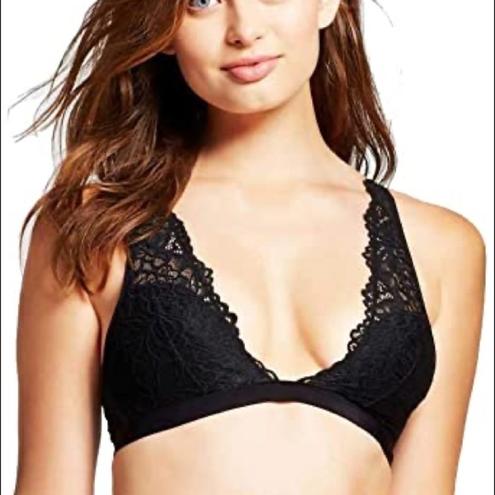 PINK VS lace plunge bralette